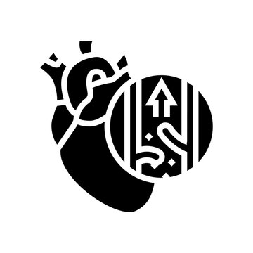 mitral valve prolaps cardiology disease glyph icon vector illustration