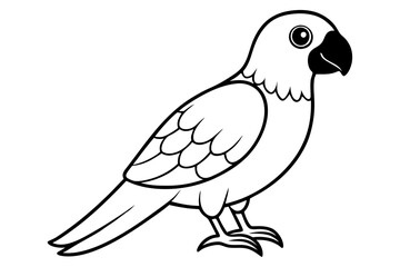 Obraz premium parrot line art silhouette vector illustration