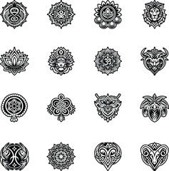 Glyph Style Indian Culture Icons