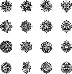 Glyph Style Indian Culture Icons