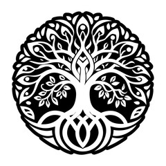 A filled style icon of banyan tree symbol