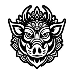 Fototapeta premium A filled style icon of boar symbol