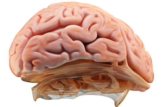 Detailed 3D rendering of human brain anatomy with accurate structure for educational and scientific purposes