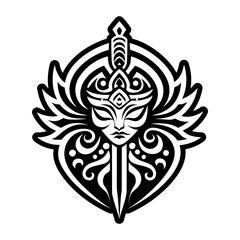 Naklejka premium A glyph style icon of goddess sword symbol