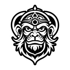 A solid style icon of hanuman god symbol