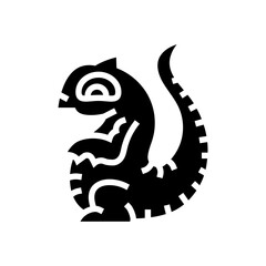 tail cute monster glyph icon vector illustration