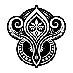 A glyph style icon of hanuman tail symbol