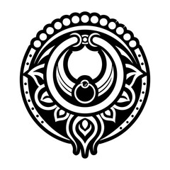 Naklejka premium A solid style icon of nose ring symbol