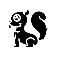 fluffy tail cute monster glyph icon vector illustration