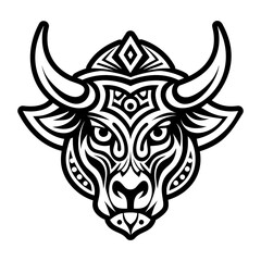A solid style icon of nandi bull symbol