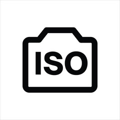 A straightforward icon representing camera ISO settings, perfect for photography or camera-related applications.