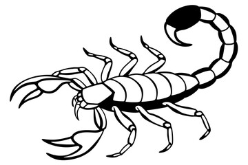 scorpion line art silhouette vector illustration