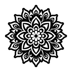 A solid style icon of rangoli pattern symbol