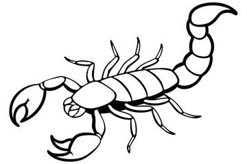 scorpion line art silhouette vector illustration