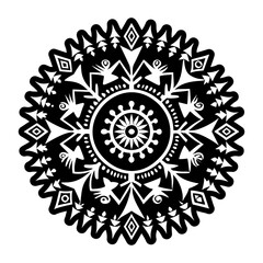 A glyph style icon of sacred circle symbol