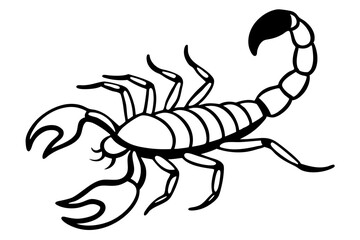scorpion line art silhouette vector illustration