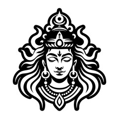 A filled style icon of shiva god symbol