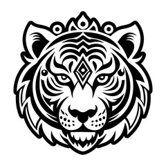 Obraz premium A solid style icon of tiger symbol