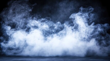 Fototapeta premium Mysterious fog swirls on dark surface