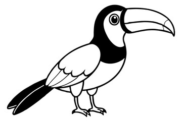toucan line art silhouette vector illustration