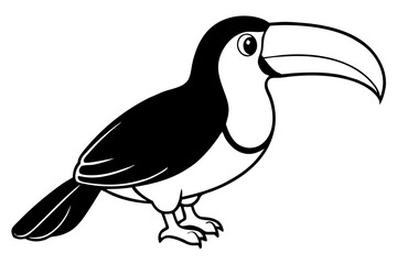 Obraz premium toucan line art silhouette vector illustration
