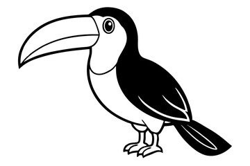 toucan line art silhouette vector illustration