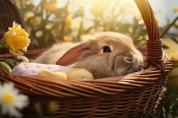 Spring atmosphere of holy Easter paschal holidays sunday generative AI image