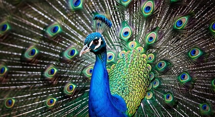 Obraz premium peacock with feathers out