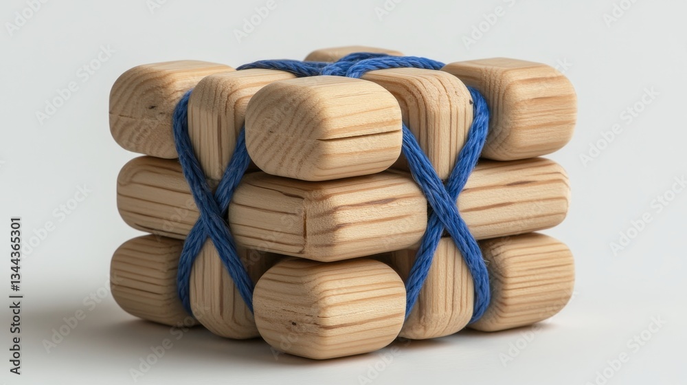 Poster a 3d rendering features the image technology concept symbol on a wooden block, with user network con
