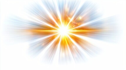 Radiant Burst of Light in White Background