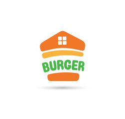 Burger house vector logo design 