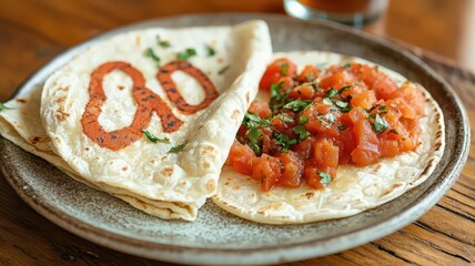 Warm Tortillas with Red Tomato Salsa and Fresh Herbs