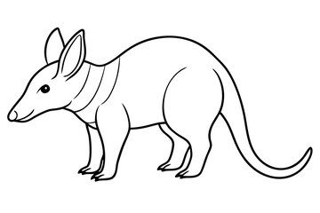 aardvark line art silhouette vector illustration