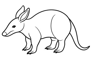 aardvark line art silhouette vector illustration