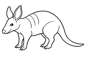 aardvark line art silhouette vector illustration