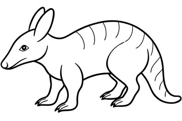 aardvark line art silhouette vector illustration