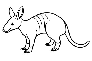 aardvark line art silhouette vector illustration