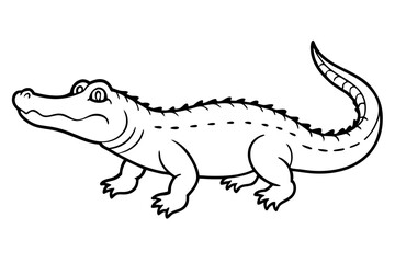 alligator line art silhouette vector illustration