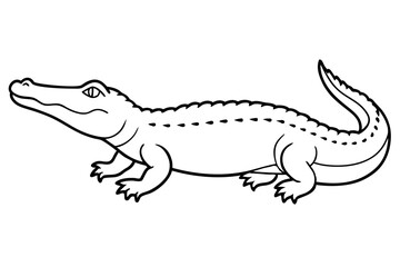 alligator line art silhouette vector illustration