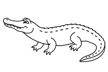 alligator line art silhouette vector illustration
