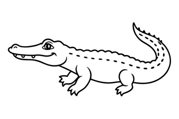 alligator line art silhouette vector illustration