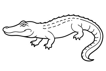 alligator line art silhouette vector illustration