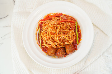 Pasta on a fresh background