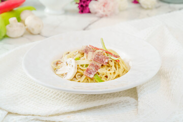 Pasta on a fresh background