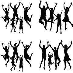 Silhouette of a woman dancer jumping in ballet pose, active and full of energy, illustrating movement and fun