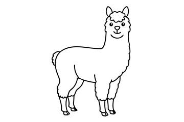 alpaca line art silhouette vector illustration