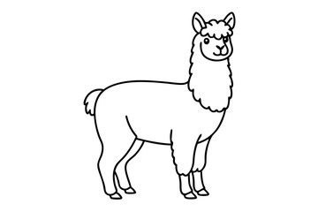 alpaca line art silhouette vector illustration