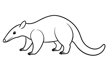 anteater line art silhouette vector illustration