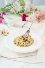 Pasta on a fresh background