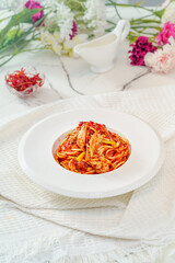 Pasta on a fresh background